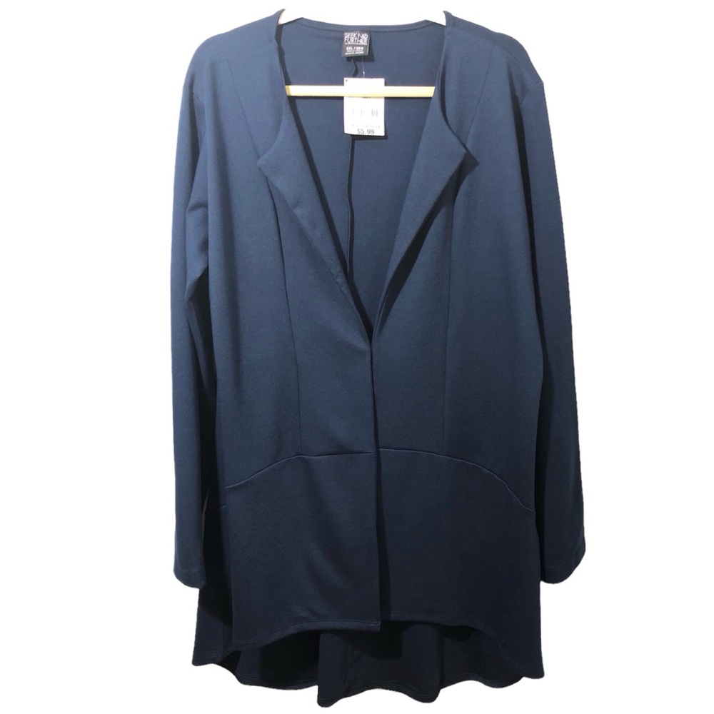 SEEK NO FURTHER by Fruit of the Loom Women’s Navy Stretch Open Front Jacket 2XL